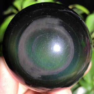 Bola de esfera de cristal pulido obsidiana arco iris natural de 1,82"126 g curación ic3307 - Imagen 1 de 10