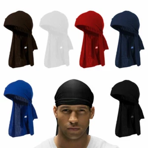 Men's Durag Bandana - Breathable Close Fit Tie Down Sport Du Rag Head Scarf Wrap - Picture 1 of 9