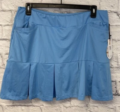 NUEVO Pantalón corto de golf AmericanTail White Label 17" Essentials para mujer XL pliegues azules UPF Foto 1 de 4