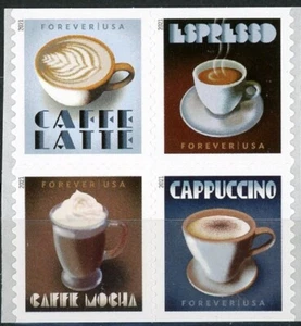ESPRESSO DRINKS MNH Block of 4 On Original Backing Scott's 5569 5570 5571 5572 - Picture 1 of 2