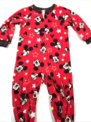 迪士尼米老鼠 1 件脚睡衣尺寸 3T 星星 100% 聚酯纤维 可爱 — 第 1/4 张图片