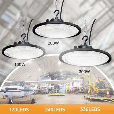 UFO LED Hallenbeleuchtung Industrielampe High bay Hallenstrahler Lampe 100W-300W - Bild 1 von 4