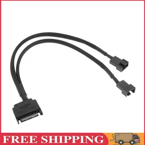 Ummanteltes SATA 15-Pin-zu-2-Wege-3-Pin-4-Pin-Lüfter-Netzteil-Verlängerungskabel - Afbeelding 1 van 9