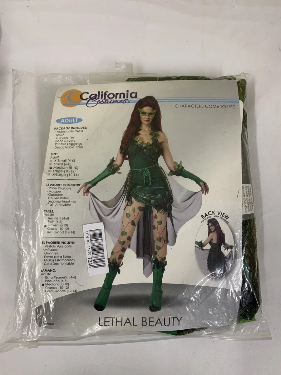 Women's Poison Ivy Halloween Costume - Green Sequin Dress With Gloves &  Headband Green Ivy Dress