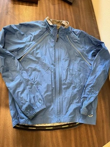 Chaqueta de lluvia cortavientos de ciclismo Novara grande azul con cremallera completa para hombre - Imagen 1 de 5