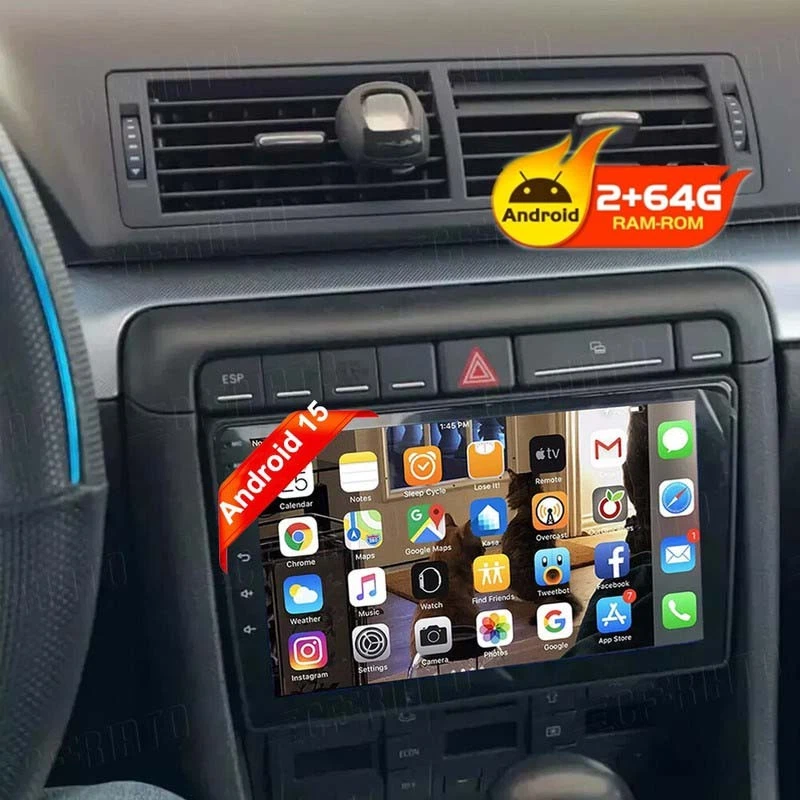 For Audi A4 2000-2009 Apple Carplay Car Stereo Radio GPS Wifi Navi Android 15 Foto 1 de 4