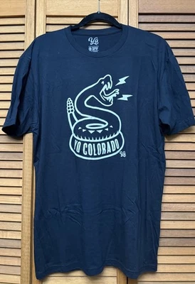 全新! Yo Colorado 男式大码黑色蛇形标志图案 T 恤短袖 L — 第 1/4 张图片