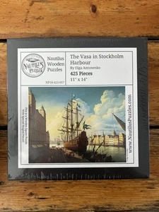 NEW Nautilus Puzzles The Vasa In Stockholm Harbor (425 Pieces) Wooden Sealed New - Picture 1 of 2