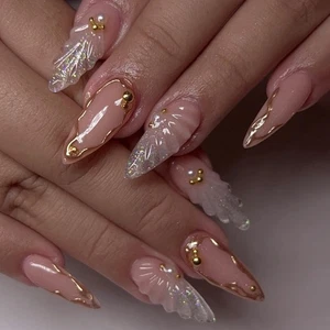 Comfortable ABS Fake Nail 3D Waterdrops Design For Office Event Vacations - Picture 1 of 8