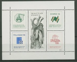 Ungarn 1988 Postmeister Posthorn Block 197 A postfrisch (C92655) - Picture 1 of 1