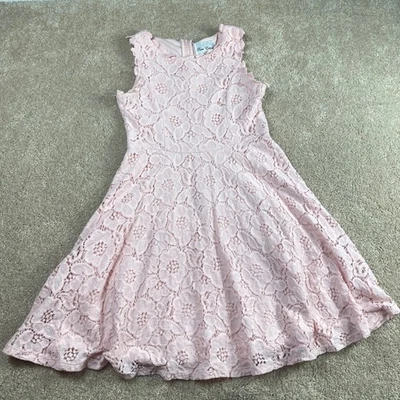 Rare Editions Girls Pink Lace Dress Party Wedding Easter Occasion - Size 10 - Image 1 of 4