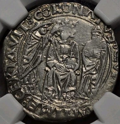 1458-1494 Italian States Kingdom of Naples Coronato Silver NGC AU Details - Image 1 of 4