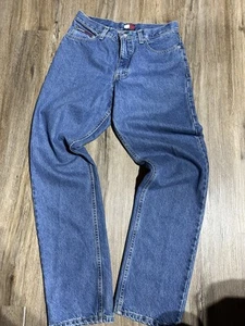 ECU Vintage 90s Tommy Hilfiger Size 5/32 Big Flag High Waist Mom Jeans USA Made - Picture 1 of 9
