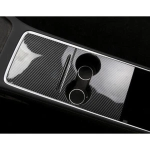 For Tesla Model 3 Y 2020-21 Carbon Fiber Look Central Console Panel Cover Trim - Imagen 1 de 7