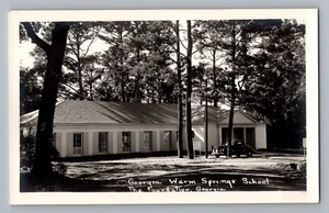 Foto postal real auto escolar Warm Springs Georgia GA Foundation RPPC años 40-50 - Imagen 1 de 2