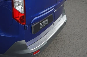 To Fit Ford Transit Connect (2012+): Rear Bumper Protector Scratch Guard Brushed - Picture 1 of 5