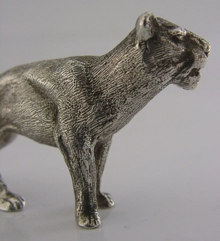 SUPERB HEAVY 50g ENGLISH SOLID CAST STERLING SILVER LIONESS FIGURE 1969 ANIMAL Cover