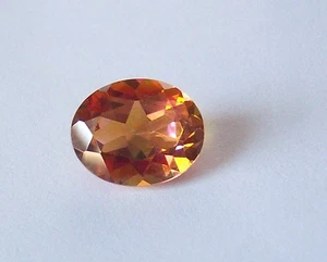 SPEDIZIONE GRATUITA! BELLISSIMA LABRADORITE ARANCIONE RICCA PROFONDA 11MM X 9MM PIETRA NUOVA! 4,5 ct. - Foto 1 di 4
