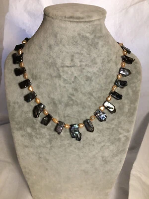 Glanzvolle echte Perlmutt-Perlenkette Zuchtperlen Perlencollier - Bild 1 von 4