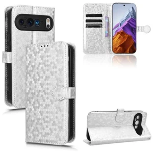 For Google Pixel 9 Pro XL Dish Honeycomb Dot Texture Leather Phone Case Cover - Picture 1 of 1