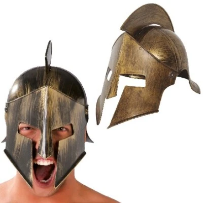 Adult Deluxe Spartan Fancy Dress Helmet Soldier Centurion Roman Helmet fg - Image 1 of 4