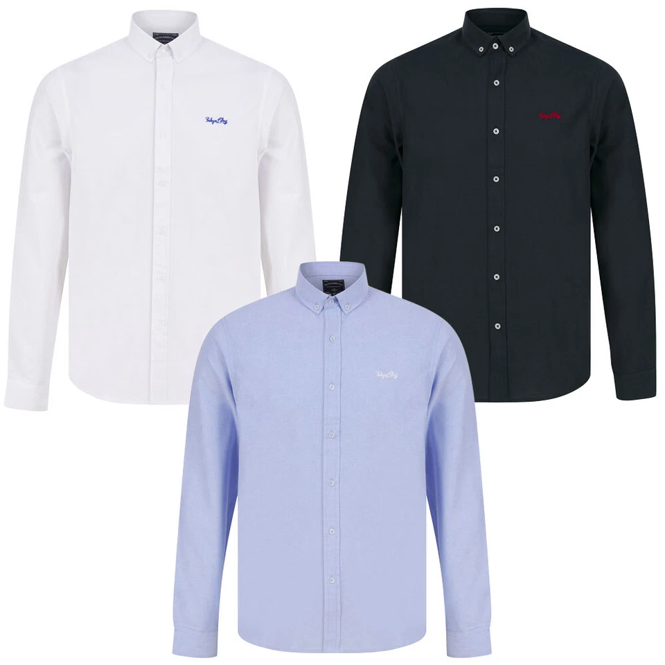 Camisa para hombre Tokyo lavandería algodón sarga manga larga inteligente oficina trabajo informal torso Foto 1 de 1