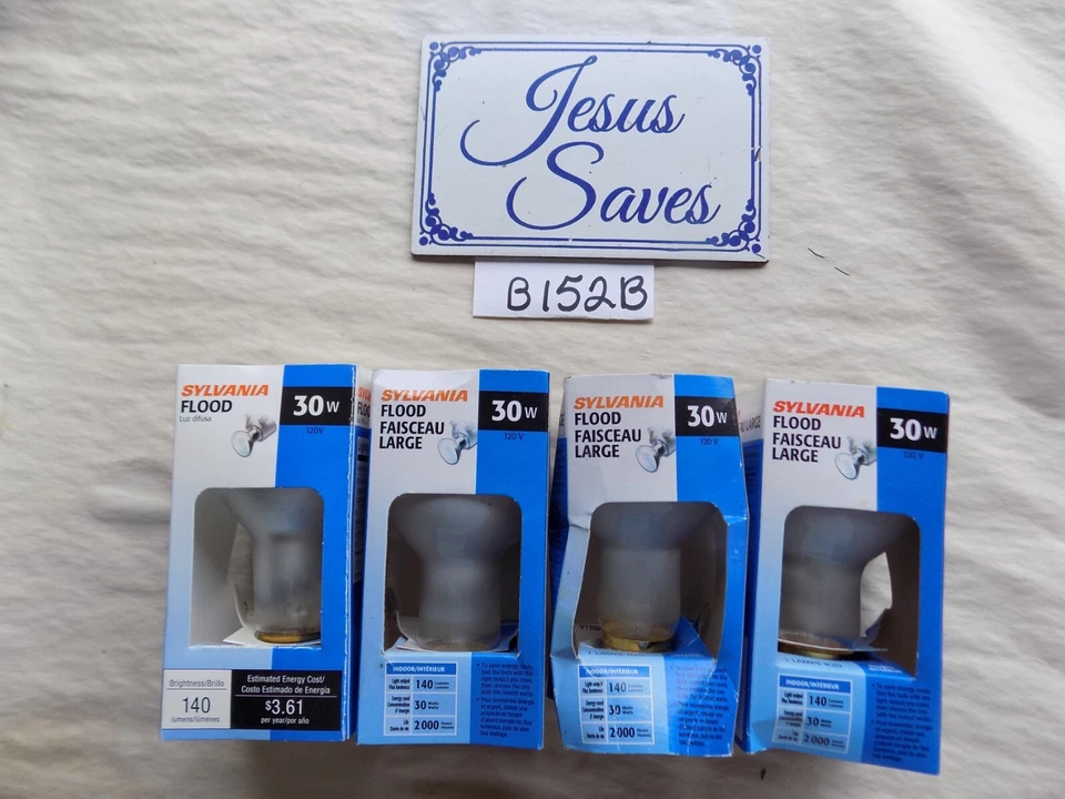 4 Sylvania 30w R20 14836 30R20/RP Medium Base Reflector Bulbs     152b - Image 1 of 1
