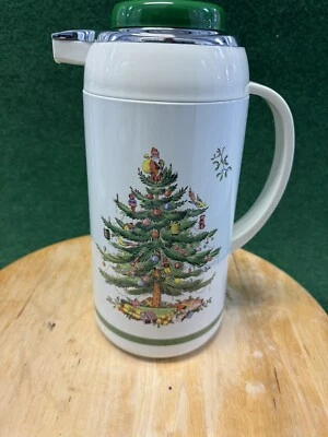 🩷 Spode Christmas Tree Thermal Carafe Hot or Cold Beverages 1 Liter Vintage NEW - Image 1 of 4