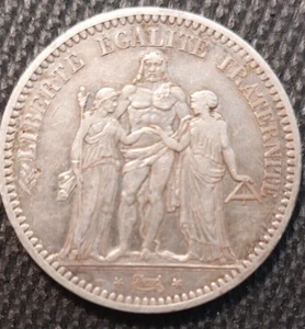 1848-A French 5 Francs Hercules Coin in Fine Condition - Picture 1 of 6