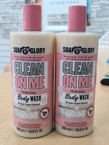 2x Soap and Glory Clean On Me Hydrating Body Wash 500ml Original Pink Fragrance. - Picture 1 of 5