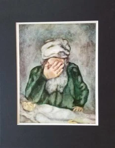 Marc Chagall "Abraham Mourning Sarah" Matted Offset Color Lithograph  1973 - Picture 1 of 4