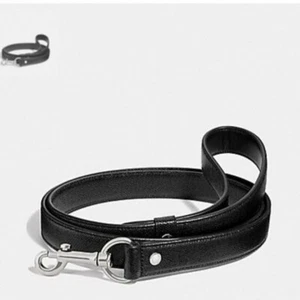 Coach F26178 Small Leather Dog Pet Leash, SV/Black - Picture 1 of 4