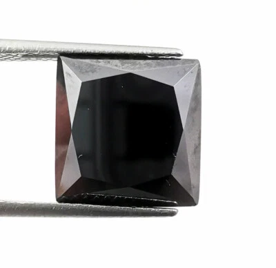 Certified 7.40 Ct Black Moissanite Diamond Princess Cut Loose Gemstones. - Image 1 of 4