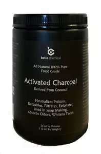 LARGE - Less-Mess Jar - Coconut Activated Charcoal Powder - Food Grade, Kosher - Picture 1 of 2
