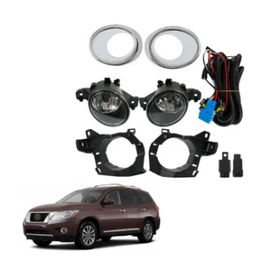 Pair Fog Lights Lamps For 2013-15 16 Nissan Pathfinder Kit Wiring Switch Chrome - Foto 1 di 15