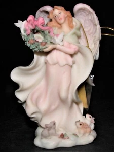 Seraphim Engel "Holly" Weihnachten Jubel Neu im Karton #78409 mit Kranz & Hasen 4,5 Zoll   - Bild 1 von 8