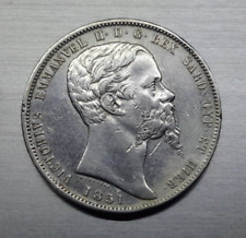 Moneta da collezione da 5 LIRE 1851 GENOVA "Vittorio Emanuele II" Re di Sardegna