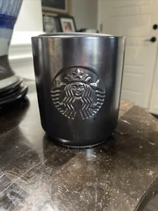 Starbucks Ceramic Tumbler & Lid Iridescent Black 2022 Matte Satin 8 oz Siren #32 - Picture 1 of 4