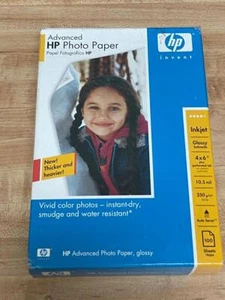 CARTA FOTOGRAFICA HP AVANZATA, INKJET, LUCIDA, 4x6", 100 FOGLI CONFEZIONE SIGILLATA - Foto 1 di 1