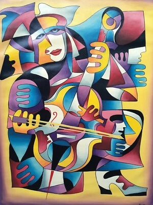 Bouta surrealism oil painting Cellist, 29.5×40" - Image 1 of 4