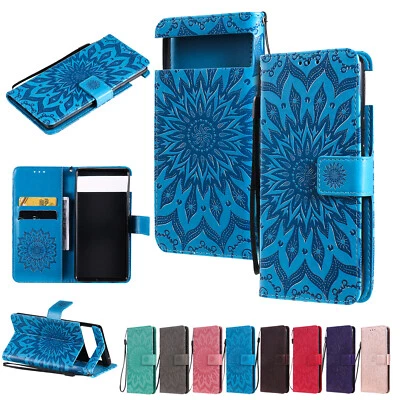 Sun Flower Pattern PU Leather Flip Wallet Case Cover for Google Pixel 4XL 5XL 6 - Image 1 of 4