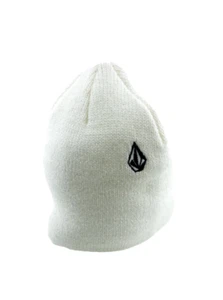 Volcom Youth Teens Woolcott Beanie White Knit Hat Snowboard Skater New No Tags - Picture 1 of 8