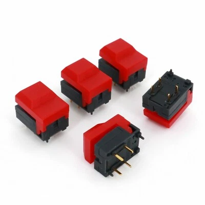 5Pcs Red PB86-A0 Small Cap 4Pin PCB SPDT Square Momentary Push Button Switch - Image 1 of 4