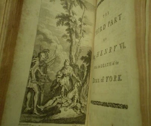 SHAKESPEARE WORKS (Theobald's) 8 volumes XVIII° / 38 gravures dt 27 de GRAVELOT - Picture 1 of 22