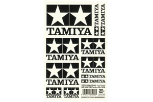 Tamiya Original Goods 67258 White Base Black Logo Sticker Sheet - Picture 1 of 1