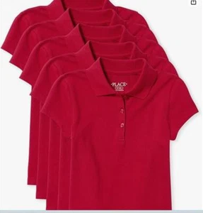 Children’s Place Multipack Short Sleeve Pique Polo, Red 5 pack SIZE LARGE 10/12 - Picture 1 of 3