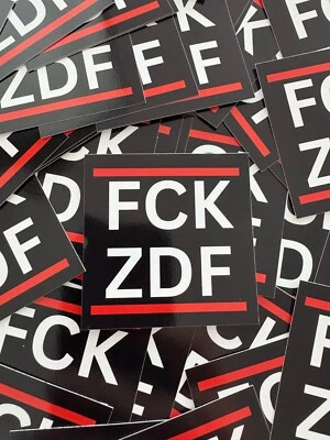 MARKENLOS FCK ZDF Deutschland GEZ Aufkleber - Wetterfest #5 5,2cm x 5,2cm #