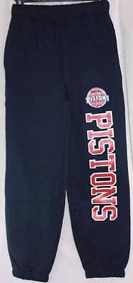 NEW Boys Girls Kids Youth MAJESTIC Detroit PISTONS Navy Logo NBA Sweat Pants  - Image 1 of 2