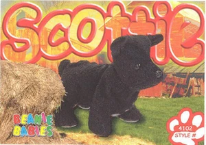 TY Beanie Babies BBOC Card Series 3 Common Scottie the Scottish Terrier NM/Mint - Picture 1 of 2