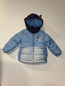 Bluey Puffer Toddler's Jacket with 3D Ears Blue new 3T - Picture 1 of 7
